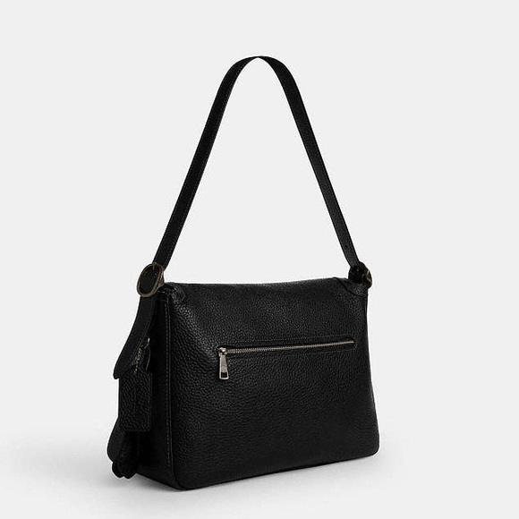 NWT Coach Etta flap bag Leather Gunmetal/Black - Picture 8 of 13